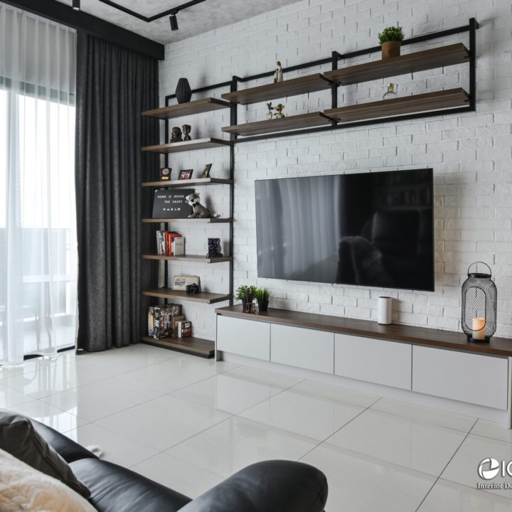 modern industrial tv feature wall design