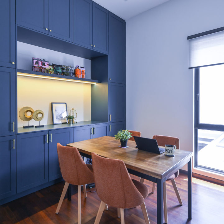 modern blue study office