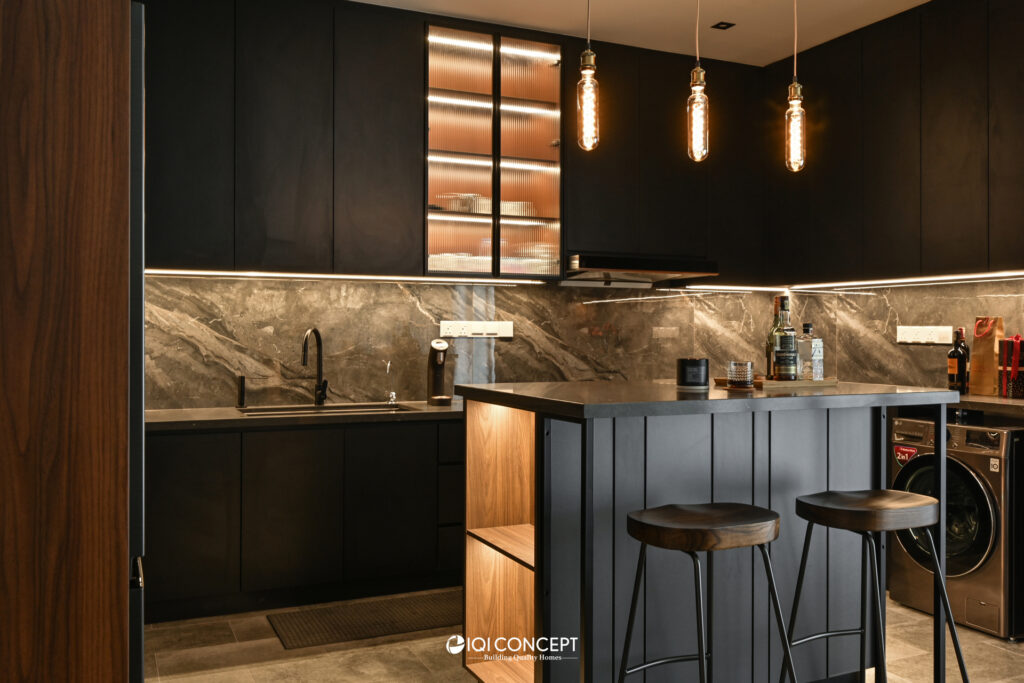 dark modern kitchen bar