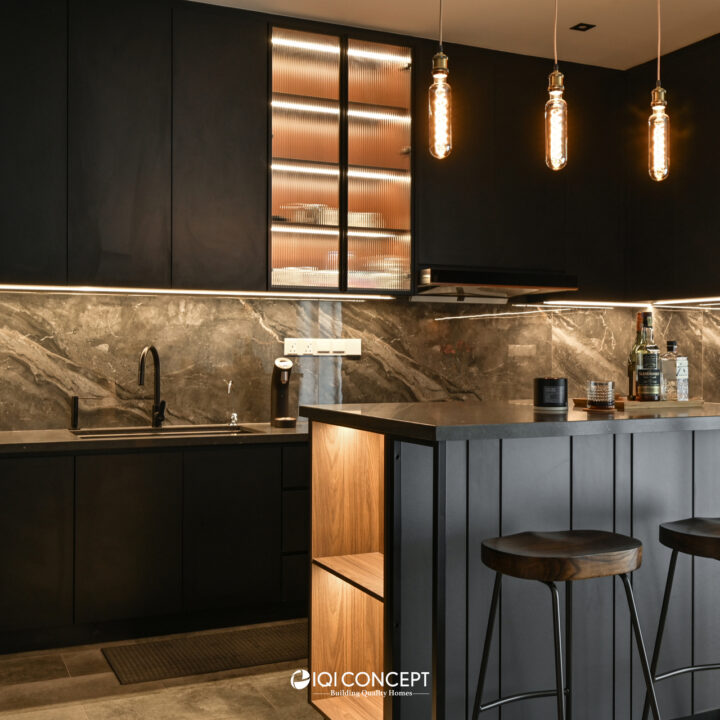 dark modern kitchen bar