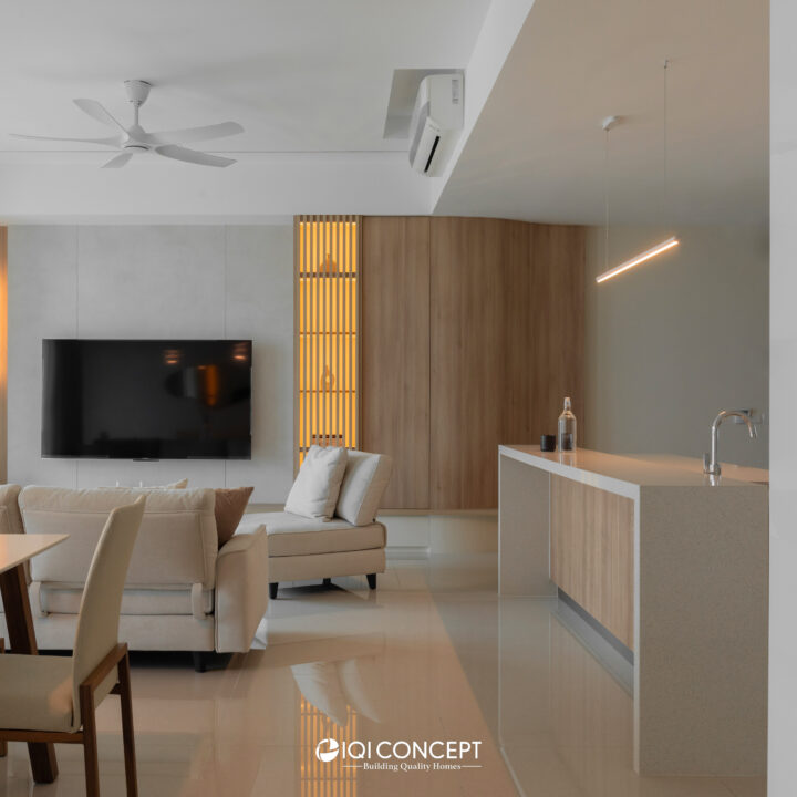 Modern Zen Living Room with Neutral Colour - Megah Rise