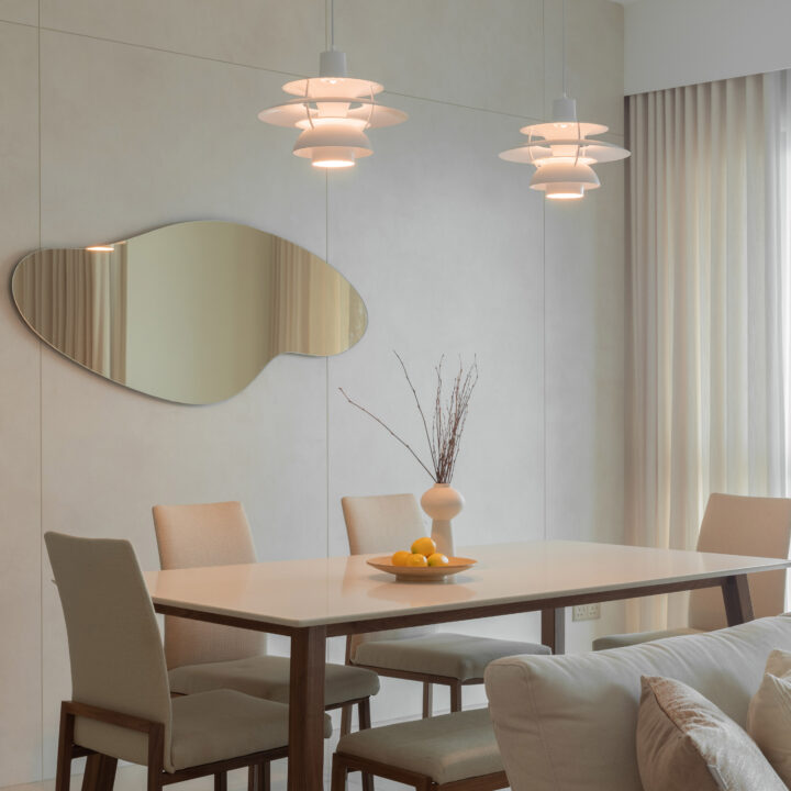 Modern Zen Dining Room with texture paint- Megah Rise