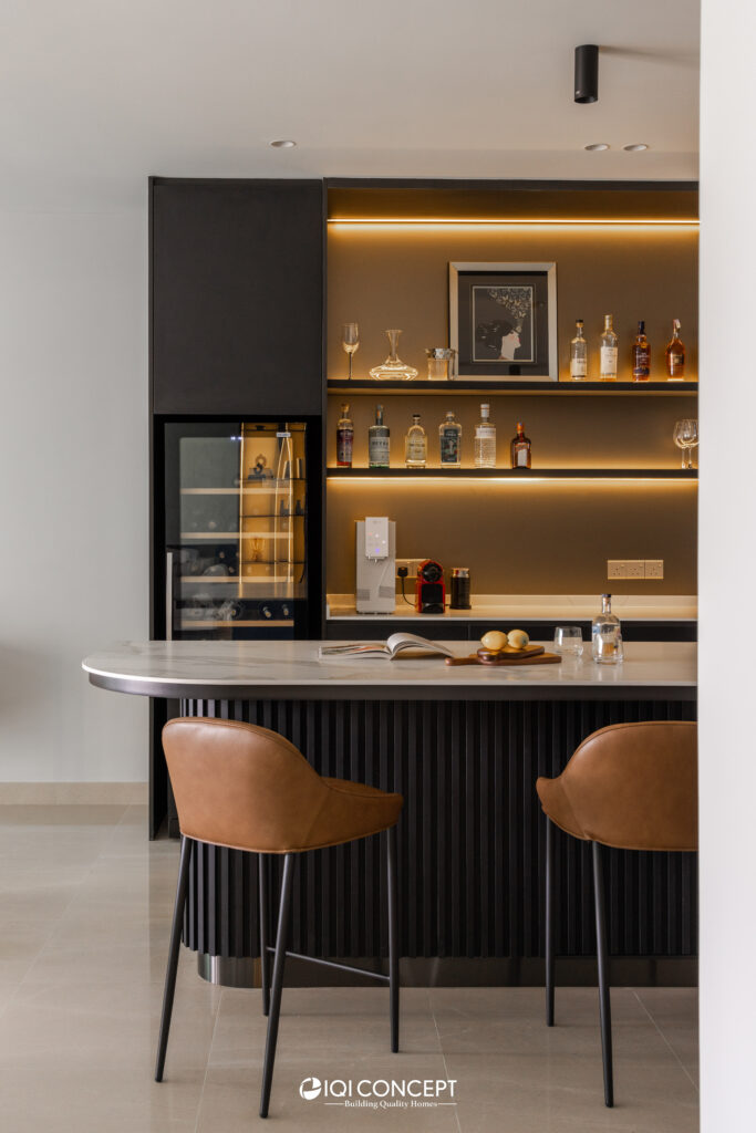 Mont Kiara condo interior design dry kitchen bar area